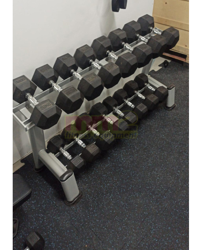 PROMOZIONE BLACK FRIDAY -40%  Kit 8 COPPIE MANUBRI GOMMATI GATEPRO TOT.300KG + RASTRELLIERA 2 RIPIANI (RIGENERATA)